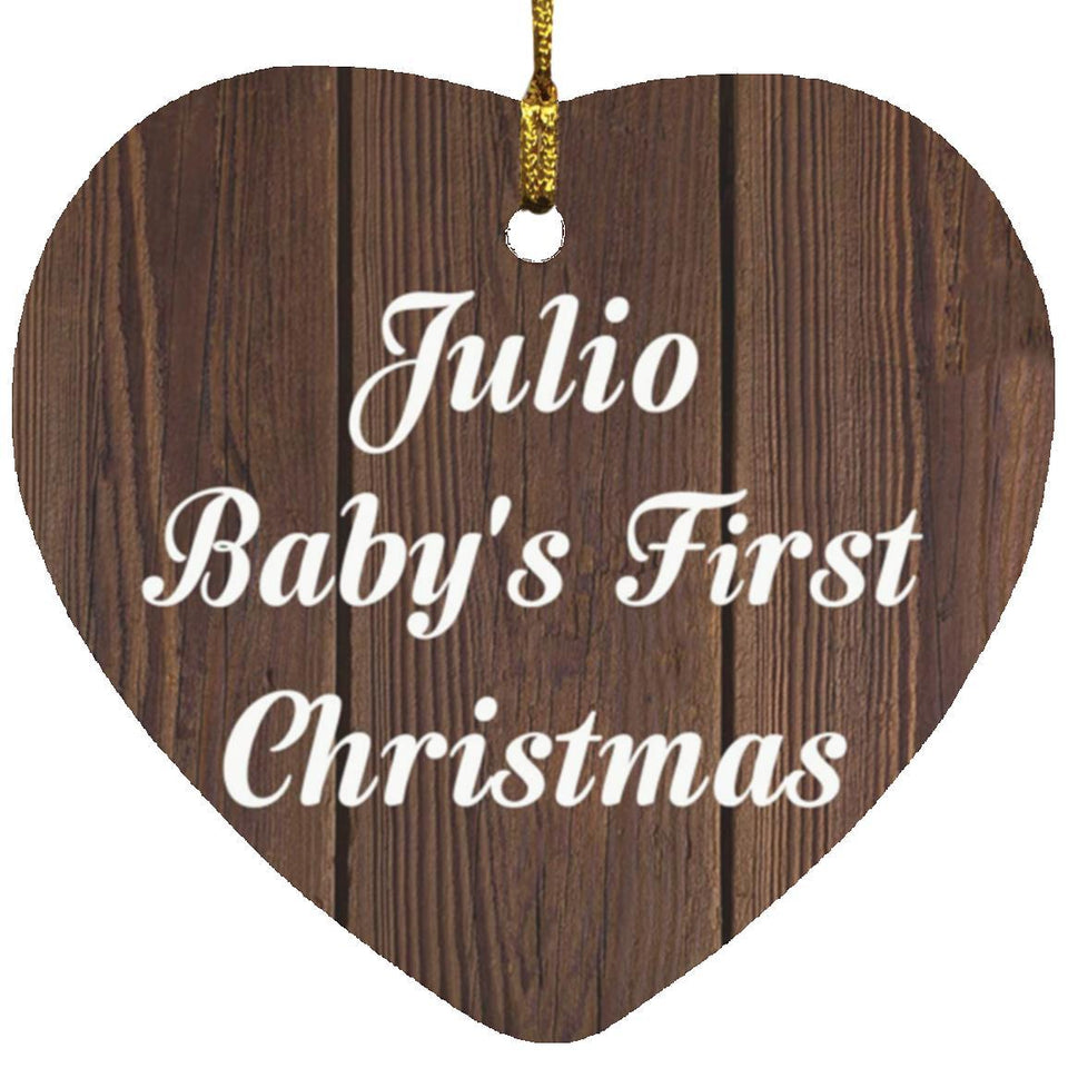 Julio Baby's First Christmas - Heart Ornament D