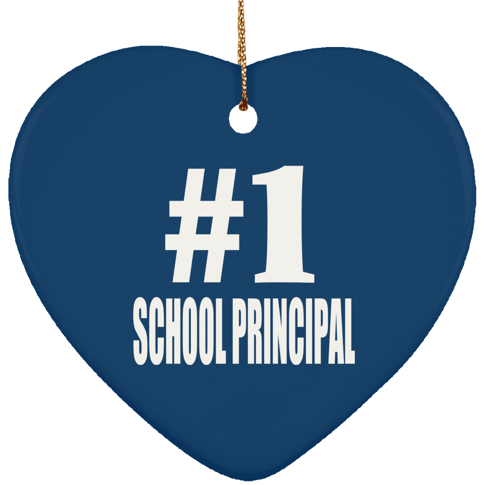 Number One #1 School Principal - Heart Ornament