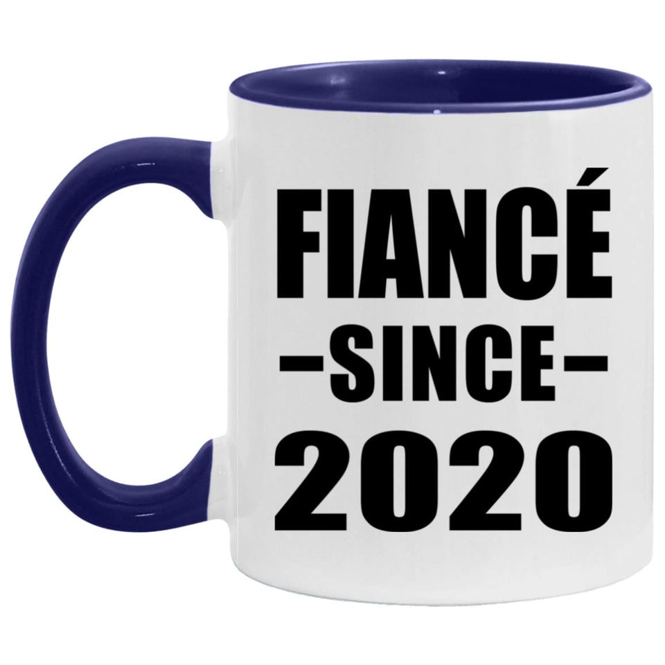 Fiance Since 2020 - 11oz Accent Mug Purple