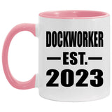 Dockworker Established EST. 2023 - 11oz Accent Mug Pink