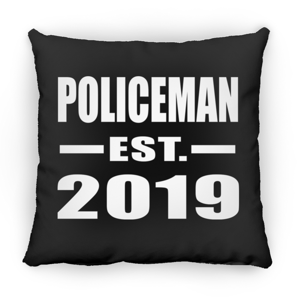 Policeman Established EST. 2019 - Throw Pillow Black