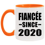 Fiancee Since 2020 - 11oz Accent Mug Orange