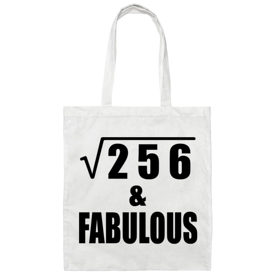 16th Birthday Square Root of 256 & Fabulous - Tote Bag White