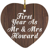 First Year As Mr & Mrs Howard - Heart Ornament D