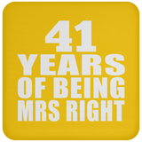 41st Anniversary 41 Years Of Being Mrs Right - Drink Coaster