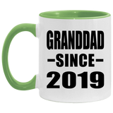Granddad Since 2019 - 11oz Accent Mug Green