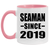 Seaman Since 2019 - 11oz Accent Mug Pink