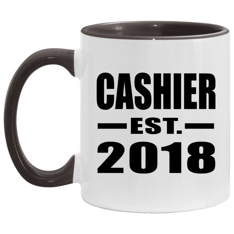 Cashier Established EST. 2018 - 11oz Accent Mug Black