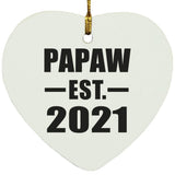 Papaw Established EST. 2021 - Heart Ornament