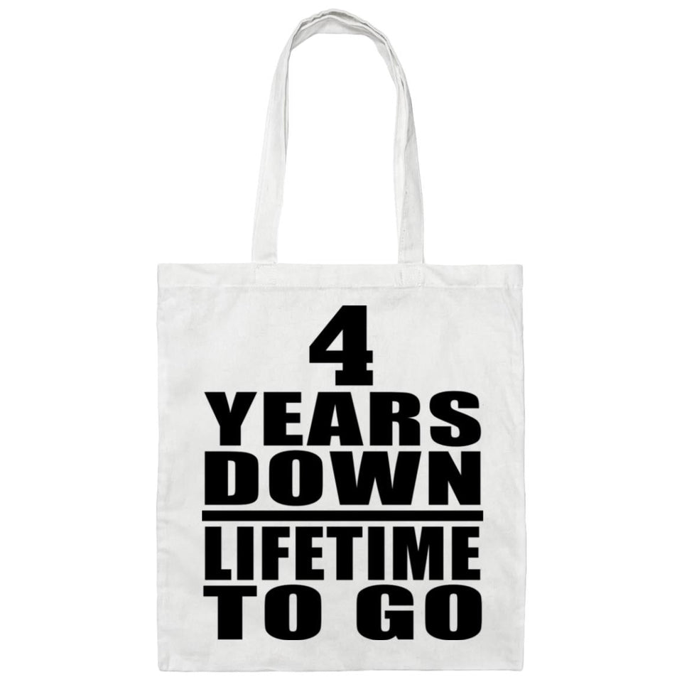 4th Anniversary 4 Years Down Lifetime To Go - Tote Bag White