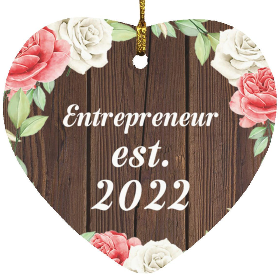 Entrepreneur Established Est. 2022 - Heart Ornament A