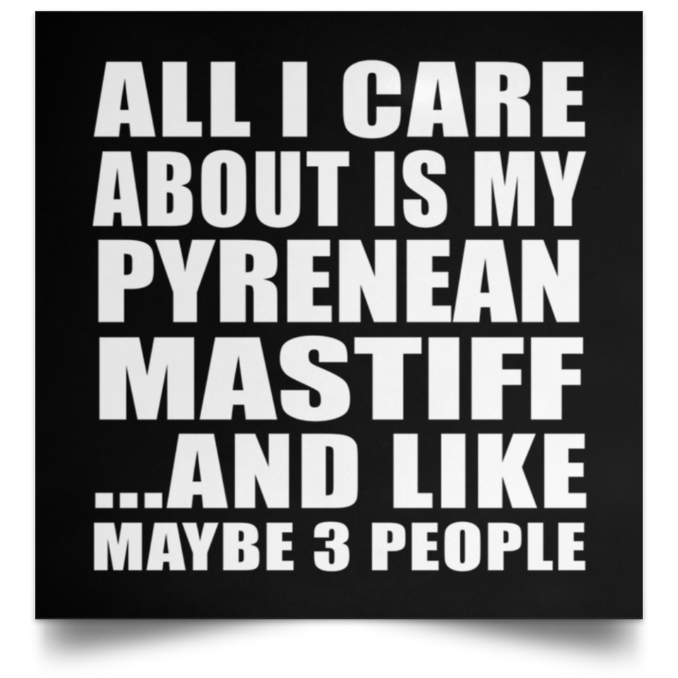 All I Care About Is My Pyrenean Mastiff - Poster Square