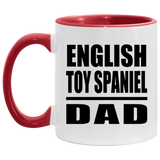 English Toy Spaniel Dad - 11oz Accent Mug Red