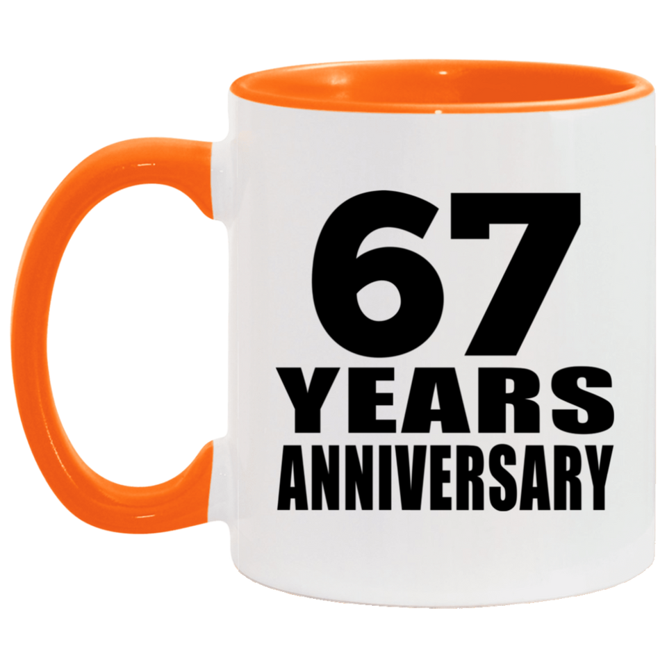 67th Anniversary 67 Years - 11oz Accent Mug Orange