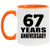 67th Anniversary 67 Years - 11oz Accent Mug Orange