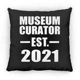 Museum Curator Established EST. 2021 - Throw Pillow Black