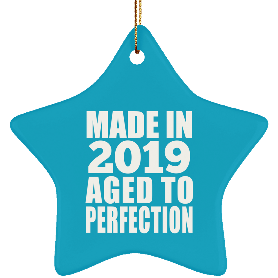 5th Birthday Made In 2019 Aged to Perfection - Star Ornament