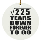 15th Anniversary Square Root of 225 Years Down Forever To Go - Circle Ornament