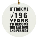 14th Birthday Took Square Root of 196 Years To Awesome - Circle Ornament