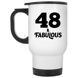 48th Birthday 48 & Fabulous - White Travel Mug