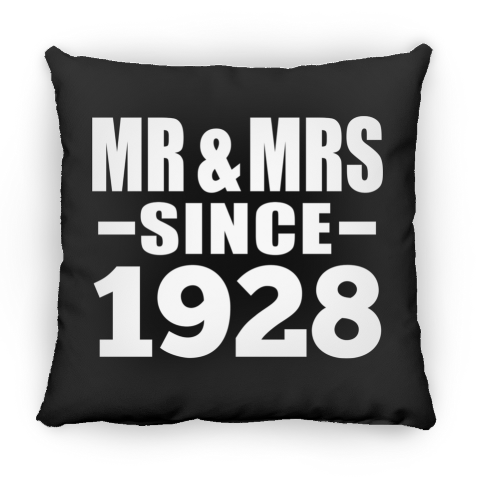96th Anniversary Mr & Mrs Since 1928 - Throw Pillow Black