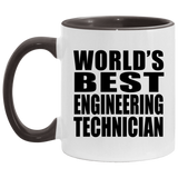 World's Best Engineering Technician - 11oz Accent Mug Black