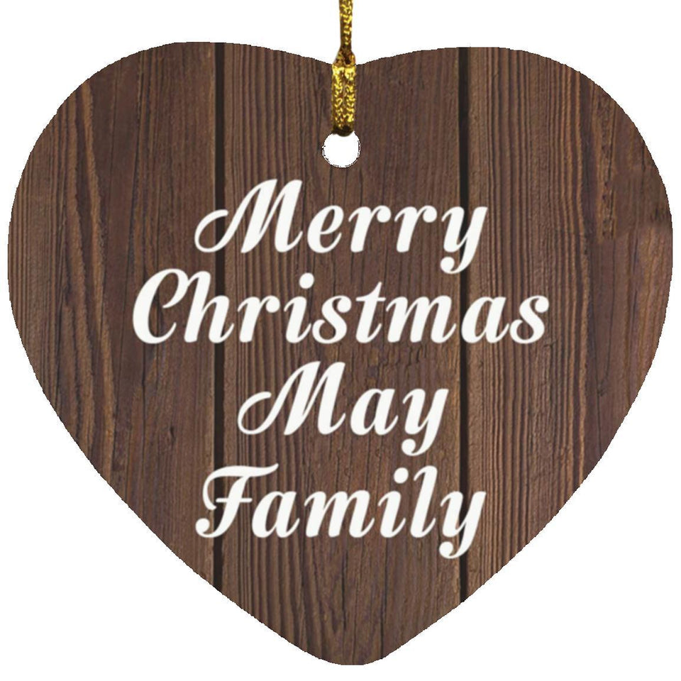 Merry Christmas May Family - Heart Ornament D
