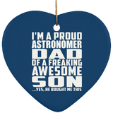 Proud Astronomer Dad Of Awesome Son - Heart Ornament