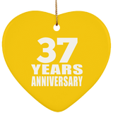 37th Anniversary 37 Years - Heart Ornament