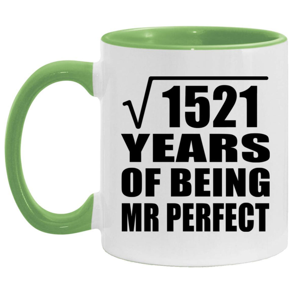 39th Anniversary Square Root of 1521 Years of Mr Perfect - 11oz Accent Mug Green