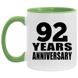 92nd Anniversary 92 Years - 11oz Accent Mug Green