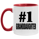 Number One #1 Granddaughter - 11oz Accent Mug Red