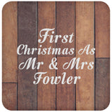 First Christmas As Mr & Mrs Fowler - Drink Coaster E
