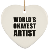 World's Okayest Artist - Heart Ornament