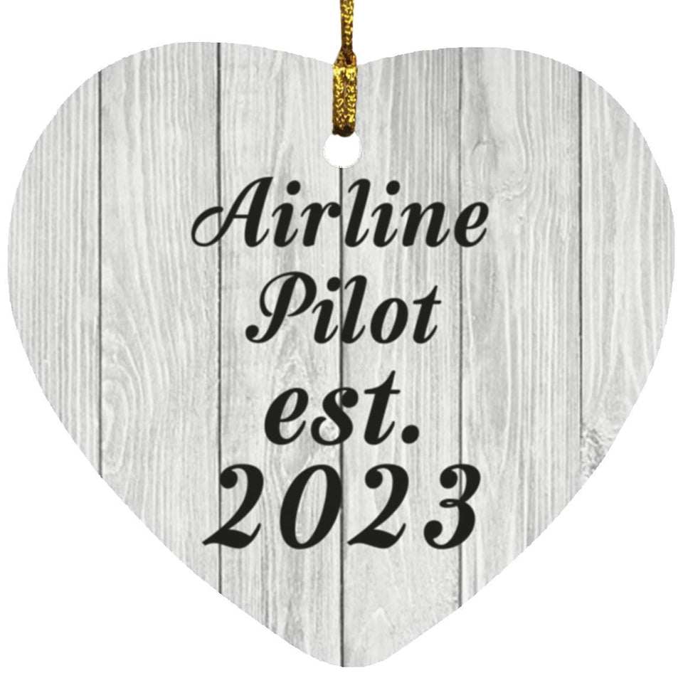 Airline Pilot Established Est. 2023 - Heart Ornament F
