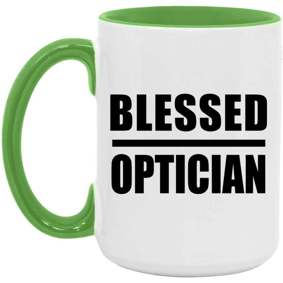 Blessed Optician - 15oz Accent Mug Green