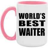 World's Best Waiter - 15oz Accent Mug Pink