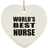 World's Best Nurse - Heart Ornament