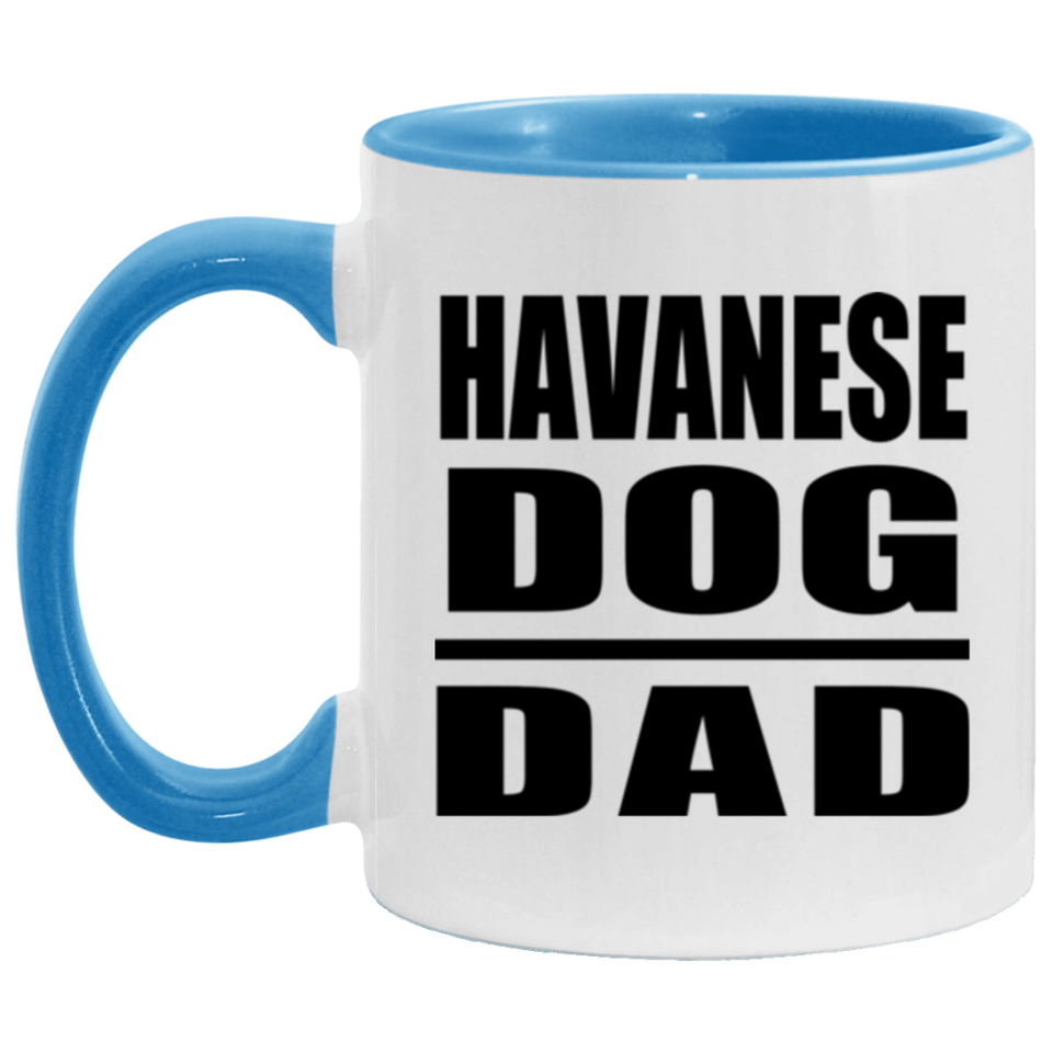 Havanese Dog Dad - 11oz Accent Mug Blue