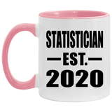 Statistician Established EST. 2020 - 11oz Accent Mug Pink