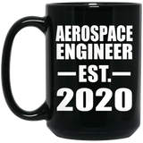 Aerospace Engineer Established EST. 2020 - 15oz Coffee Mug Black