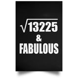 115th Birthday Square Root of 13225 & Fabulous - Poster Portrait