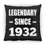 92nd Birthday Legendary Since 1932 - Throw Pillow Black