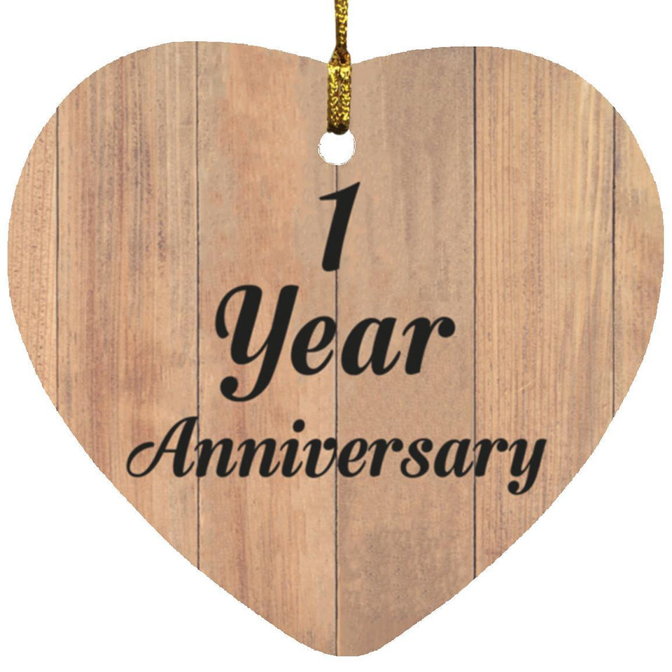 1st Anniversary 1 Year Anniversary - Heart Ornament C