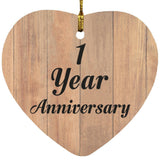 1st Anniversary 1 Year Anniversary - Heart Ornament C