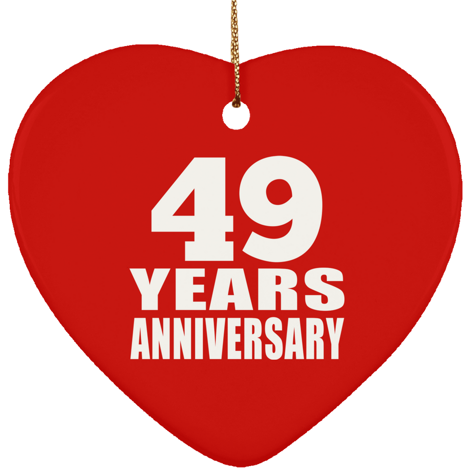 49th Anniversary 49 Years - Heart Ornament