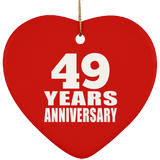 49th Anniversary 49 Years - Heart Ornament