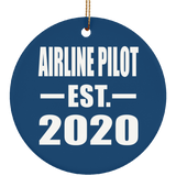 Airline Pilot Established EST. 2020 - Circle Ornament