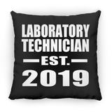 Laboratory Technician Established EST. 2019 - Throw Pillow Black