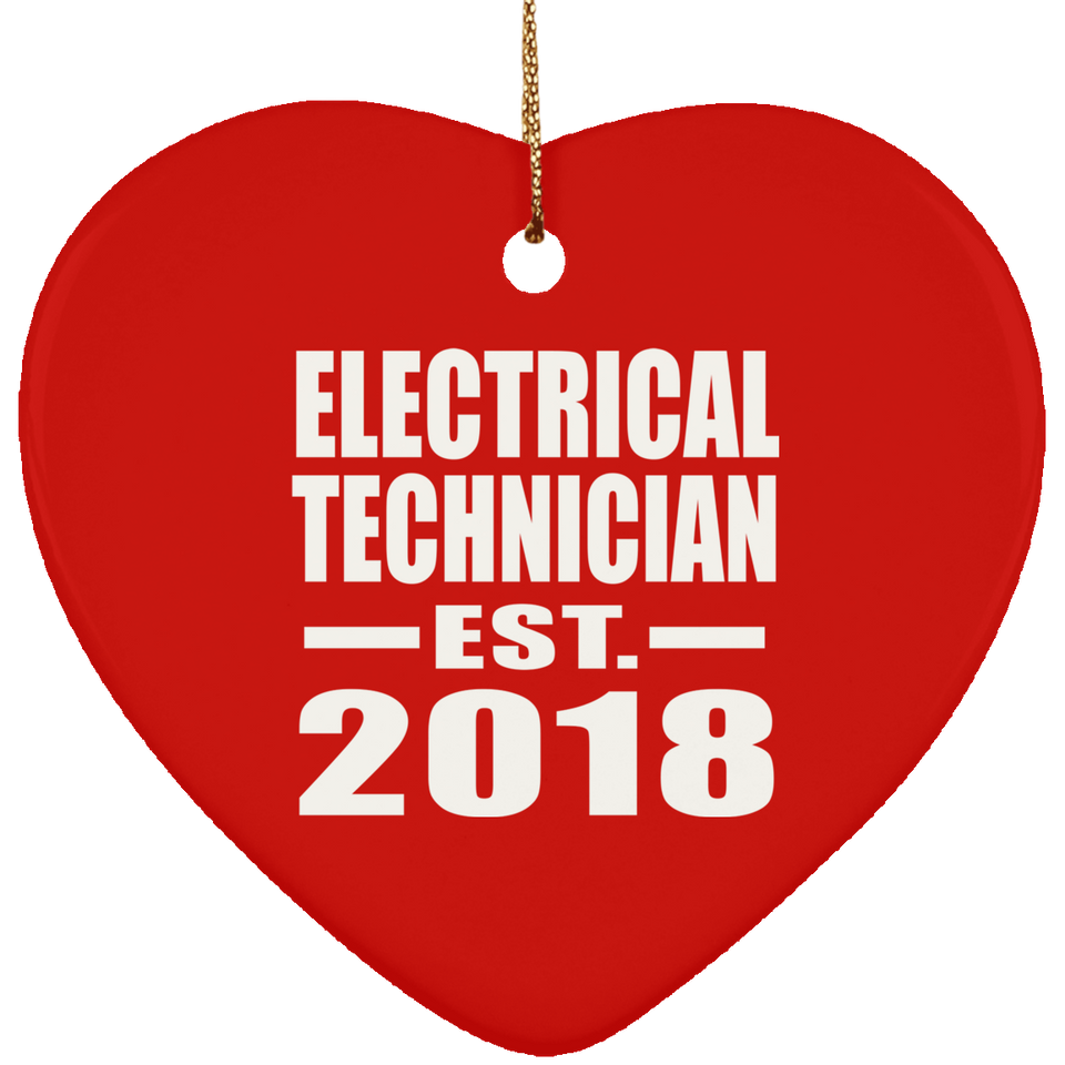 Electrical Technician Established EST. 2018 - Heart Ornament